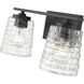 Saben 2 Light 15 inch Matte Black Vanity Light Wall Light